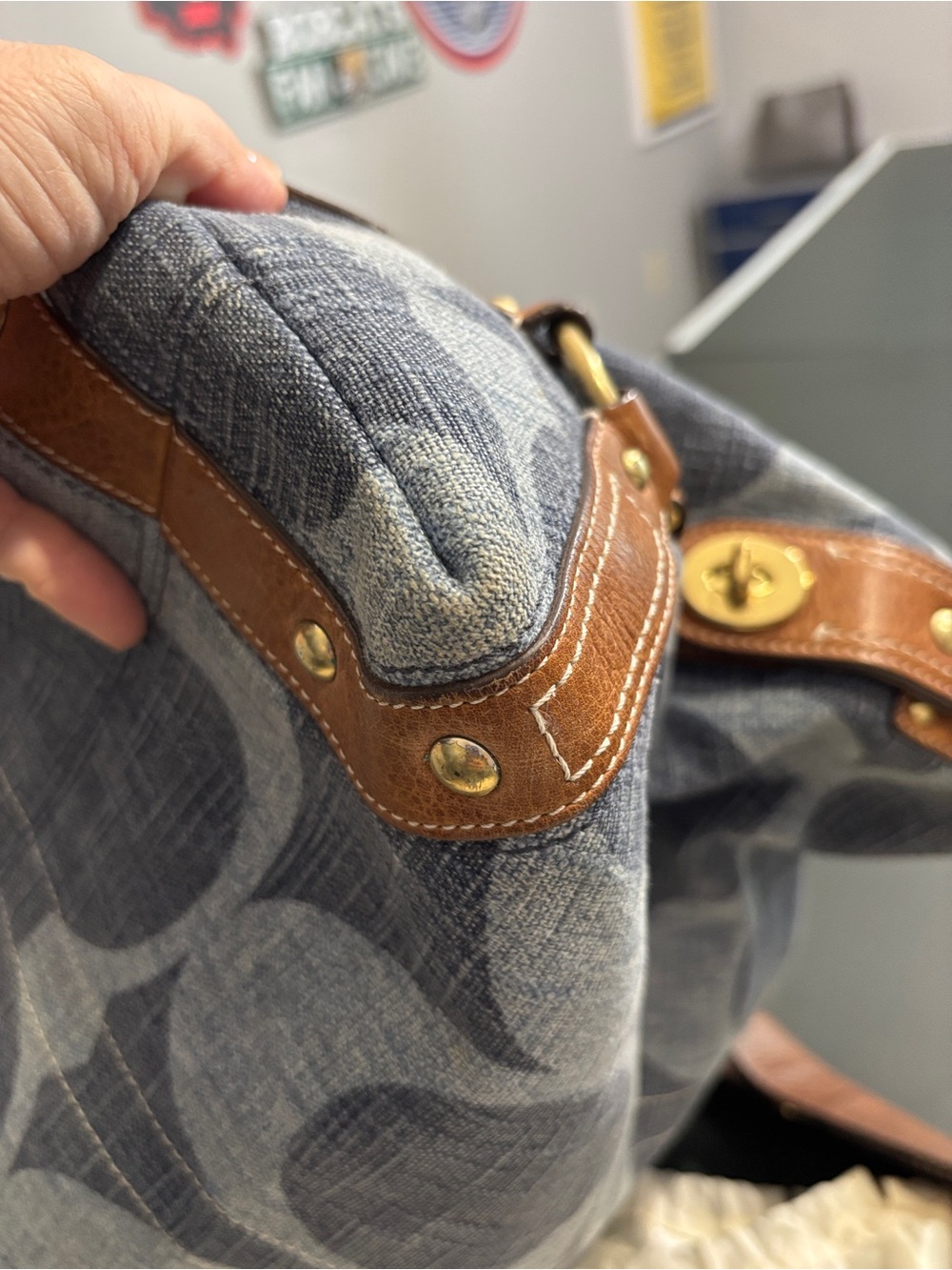 Vintage Denim Coach Carlye shoulder bag. - Picture 7 of 14